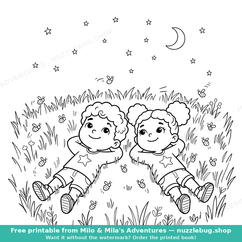 Fireflies Like Fallen Stars coloring page
