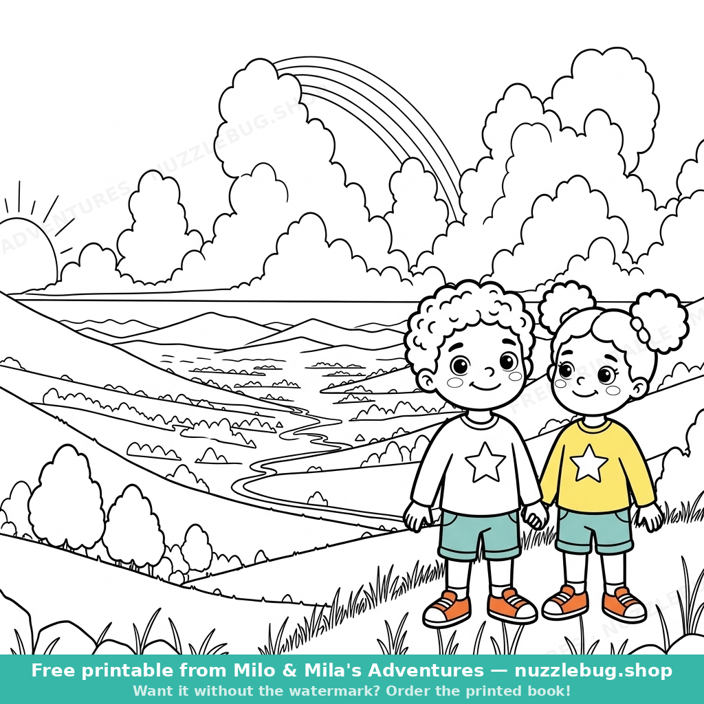 The Rainbow Wakes Up coloring page