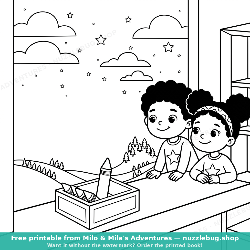 The Double Rainbow Hill coloring page