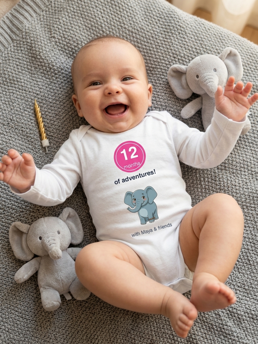 Month Twelve Milestone Onesie