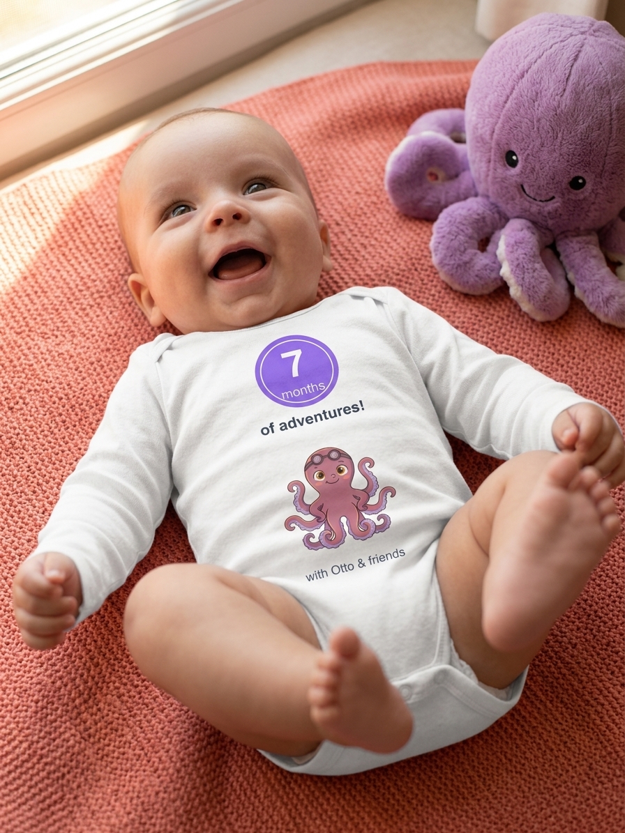 Month Seven Milestone Onesie