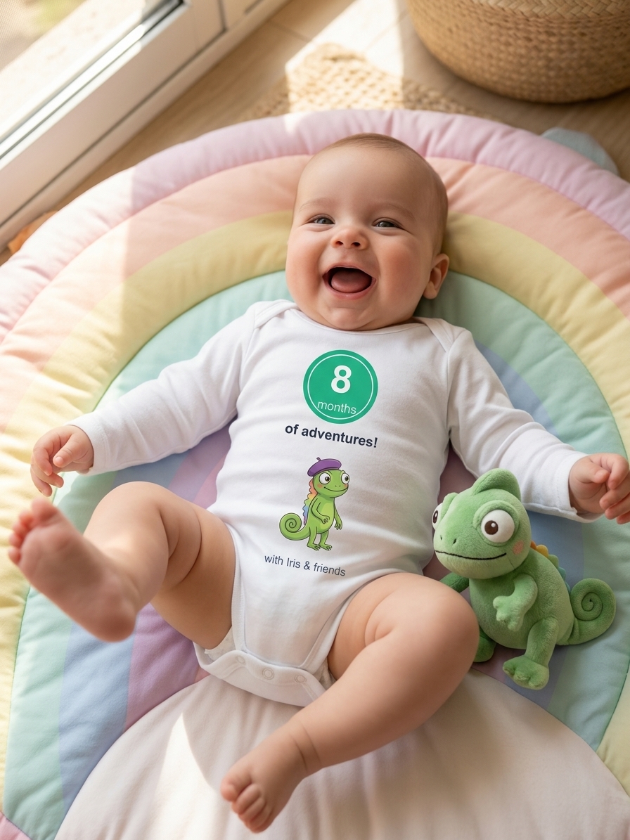 Month Eight Milestone Onesie